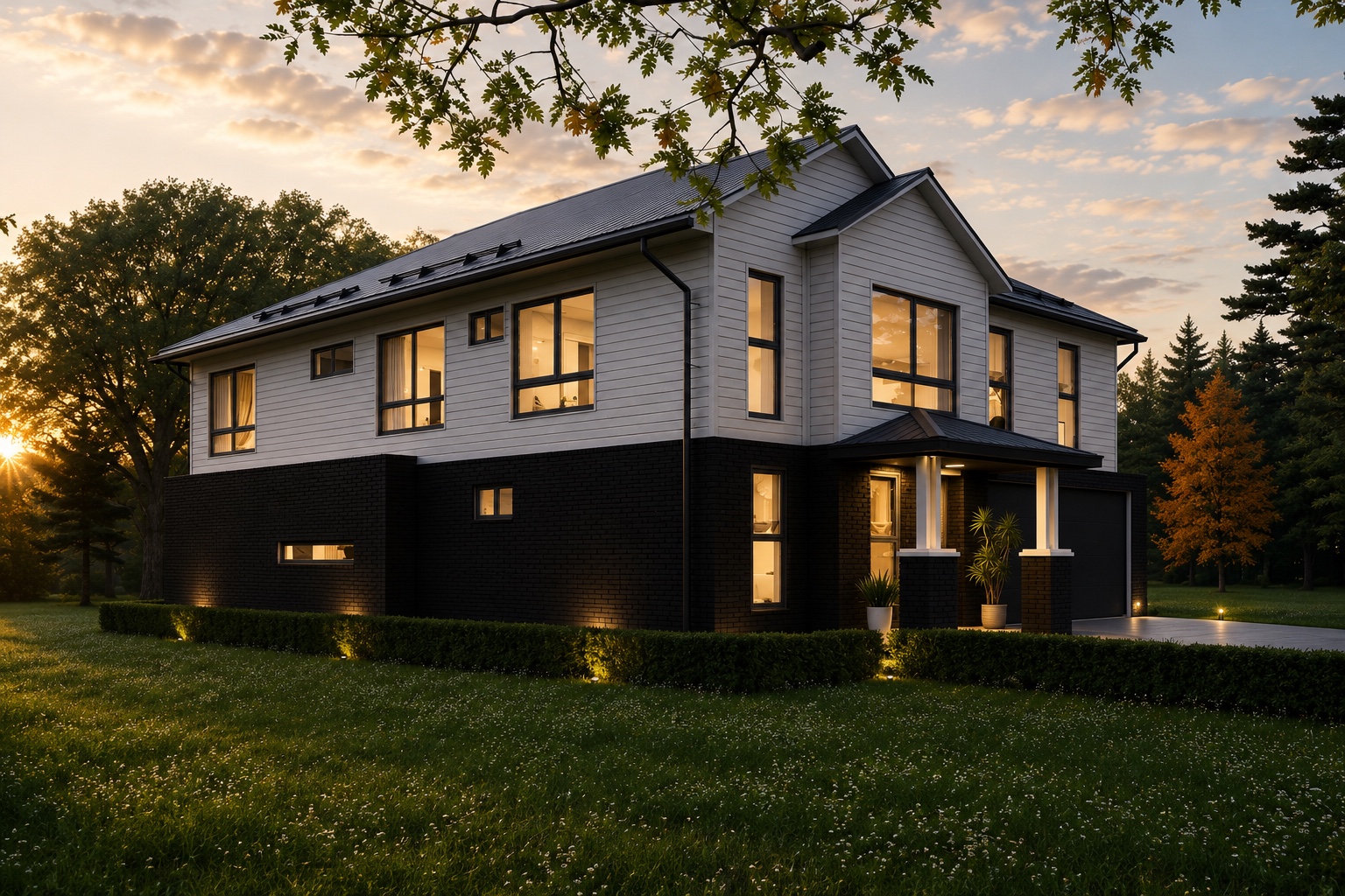 Architecture — side view at dusk